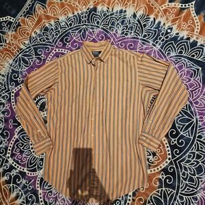 Polo Ralph Lauren Men's Orange and Navy Dress Shirt